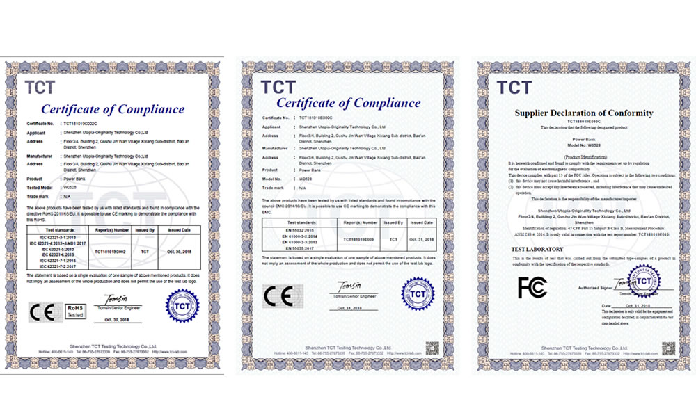 FCC、CE、RoHSなど米国や欧州での認証を取得